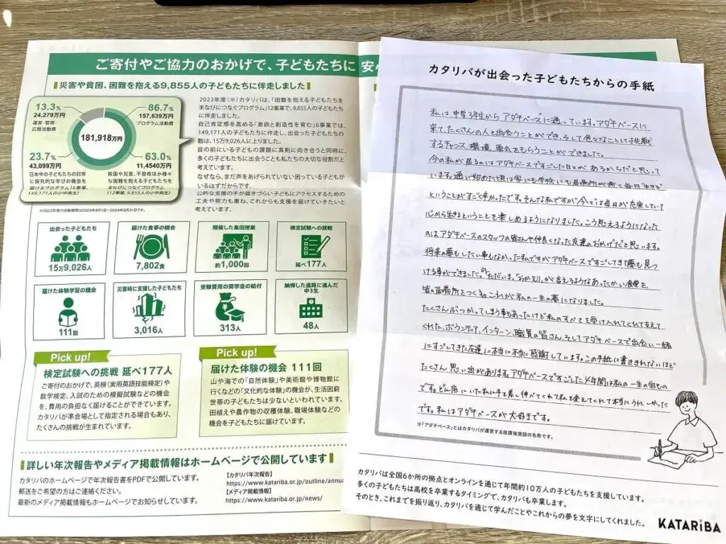 カタリバからの定期レポート