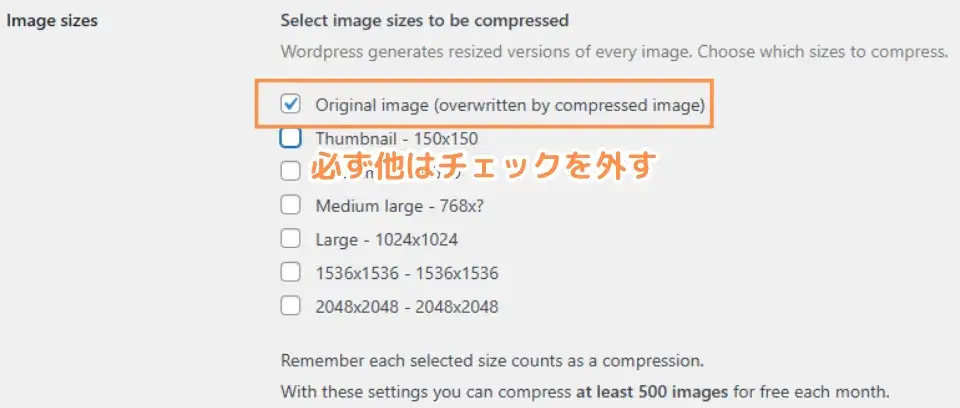 Image sizes