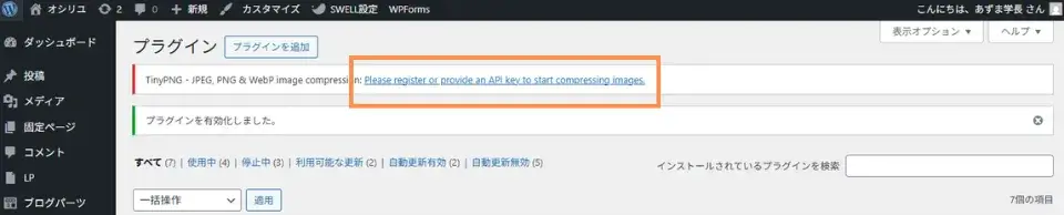 ページが切り替わったら、上部の「Please register or provide …」をクリック