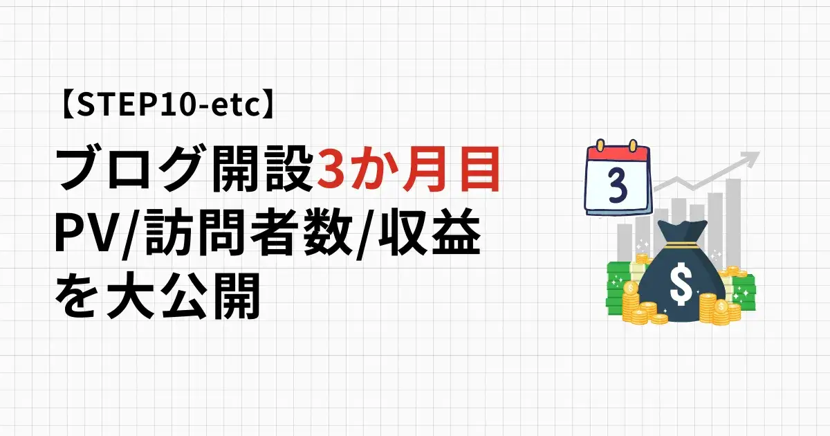 成功者のブログ(アフィサイト)3か月目のPVや収益、更新状況